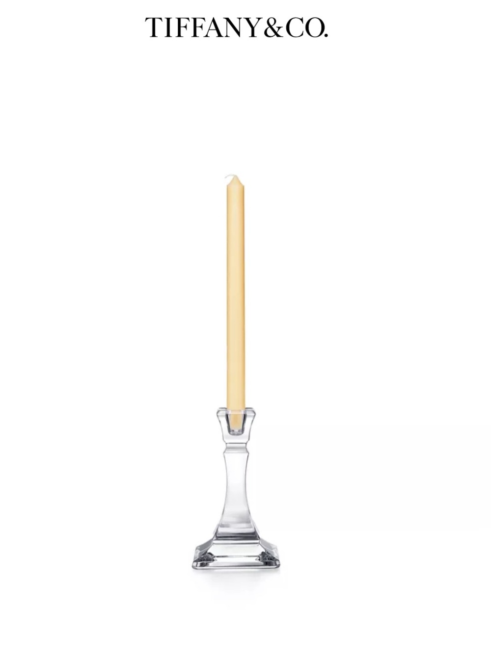 Tiffany Home Essentials Square Candlestick in Crystal Glass